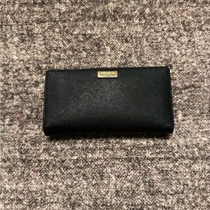 Kate Spade Black Wallet with Gold Accent